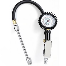 에이엑스툴 타이어 게이지 레버형 공기주입기 공기압 측정, 1개, 블랙