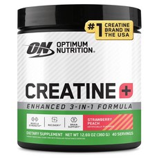 OPTIMUM NUTRITION 歐恩 肌酸+ 增強型三合一配方 草莓蜜桃, 1個, 360g