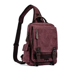 Leaper 캔버스 매신저 크로스보디 가방 레드 M 271349, Medium, 2-레드