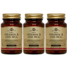 SOLGAR 維他命A錠 1500mcg, 100顆, 3罐