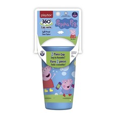 플레이텍스 스파우트리스 유아동컵 스필-프루프 12M+ 296ml, 1개, Peppa Pig