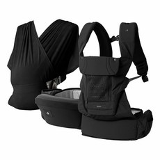 POGNAE MAX 嬰兒揹帶 多功能透氣舒適款 人體工學設計, 曜石黑