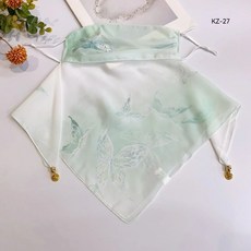 防曬面罩夏季新款絲巾女印花面紗騎車戶外護頸輕薄透氣掛耳式口罩, 1個, 50*50cm