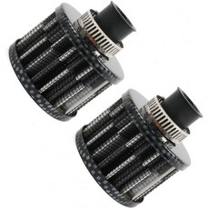 무게 레이싱 2개 에어 필터 콜드 인테이크 브레더 12mm 밸브 커버 자동차 및 오토바이용검정색, Carbon Fiber