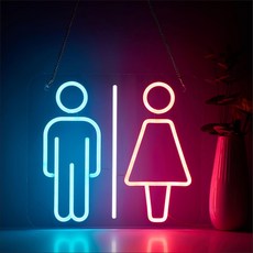 벽 장식용 타코 네온사인 멕시코 레스토랑 피자리아 키친 커피 바 파티 펍 장식 및 상점 선물용 USB 파워드, Pink+Blue Toilet