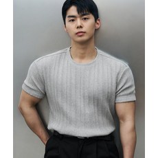 매장정품 DRAW FIT 드로우핏 [DRAW X MANJAE] 리브드 라운드 하프 티셔츠 [MELANGE] DFTS5202ME 785201