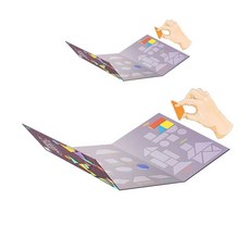 떼였다 붙였다 칠교 놀이용 마그네틱 3단북 X 2개입 어린이집 생장남감 교구 자석보드 시각발달 dew+174XI