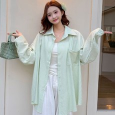 투니스 여성 캐주얼 루즈핏 스트라이프 셔츠