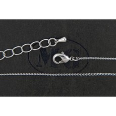 沐錦 飾品材料DIY 135SER 台灣生產韓版項鍊 銅龍蝦扣延長鏈款式, 1個, (40CM/離子白)1入/盒, 離子白