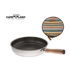 CAMP LAND白金野炊電蝕平底鍋/蓋，輕巧便攜，堅固耐用，露營野炊必備, 1個
