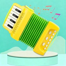아코디언 장난감 악기 교육용 음악 실내 야외 놀이 선물 부모-자녀 상호작용 게임, Yellow