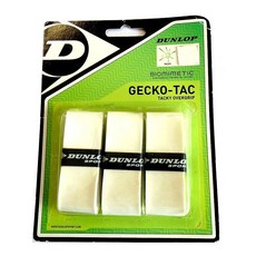 Dunlop Sports Gecko Tac 테니스 오버그립 그립 12팩 화이트, White - 3-Pack