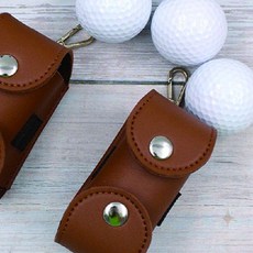 골프장 천연가죽 공보관 휴대용 주머니 라운딩 필드용품 골퍼 액세서리 스포츠용품, 1개, 골프공파우치 민트