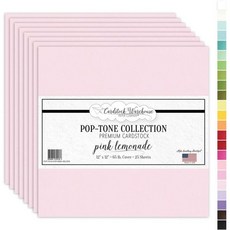 카드스탁 창고 팝톤 핑크 레모네이드 페이퍼 25장 12 x 12인치 65파운드 175 GSM 프리미엄 다이컷 공예 스크랩북 카드 제작 및 DIY 프로젝트용, Bubblegum Pink