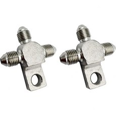 스테인리스 스틸 3AN 38 x 24 수컷 플레어 유니언 분할 브레이크 티 블록러그장착 탭로케이터 포함 AN3 커플링 양쪽 호스 피팅, Tee Block with Mount Tab-2 Pcs