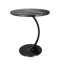 GBKING 쇼파 사이드 테이블 원형테이블 원탁 티테이블, 블랙