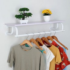 옷가게 벽행거 디피용 선반 매장 고정 측명 진열대 벽걸이, 1개, O. 화이트 120cm (판 포함)
