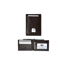 KARAKORAM LEATHER Artisan Made 프리미엄 소가죽 슬림 반지갑 남성용 RFID 차단 전면 포켓 일상 휴대 2개의 외부 퀵 액세스 슬롯이 있는 12-14장의