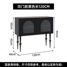 원목 거실장 라탄 낮은 수납장 거실 장식장, J. 블랙 120x40x95 이중 도어