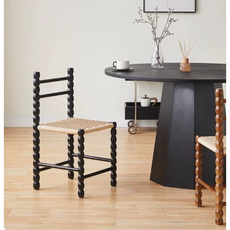 라탄식탁의자 등나무암체어 빈티지 카페 북유럽 엔틱 레트로 인테리어, 블랙, 1개