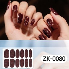 에이치앤비 .네일팁 젤네일 스티커 셀프 젤네일 네일 스티커 네일아트 젤 스트립 12P-3장, 3개, 브라운