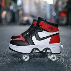 히든 바퀴힐 신발 운동화 롤러슈즈 스니커즈 바퀴달린신발, 1개, 118 블랙 레드