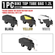 Rhinowalk 1.2L2.1L 자전거 앞 상단 튜브 가방 자갈 자전거 수하워터 Bikepacking 사이클링 대형 프레임 가방방수, 01 Top Tube Bag-1.2L, 1개