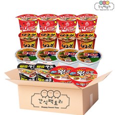 [간식팩토리] 육개장4+너구리4+진매4+튀김2+미니왕뚜껑2 소컵 16개, 1개