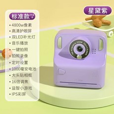 미니 영수증사진기 즉석카메라 감열지 흑백 인화 프린트 레트로 카메라, 1개, C. 스탠다드 퍼플