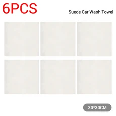 천연 샤모아 자동차 관리 청소 천 양피 워시 스웨이드 울트라 흡수성 빠른 건조 타월 세차 Accessori, 01 빠른, 06 30x30cm 6pcs