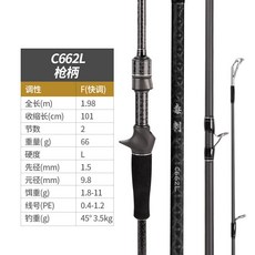 品釣 毒刺 路亞竿 1.98米 L快調 泛用黑坑 蟲竿 漁具, C662L