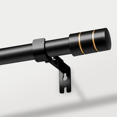 길이를 조절할 수 있는 고급 스테인리스 스틸 현대식 커튼봉 25mm 설치가 편리한 커텐봉, 흑색 + 금색