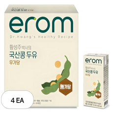 이롬 황성주 박사의 국산콩 두유 무가당, 3.04L, 4개