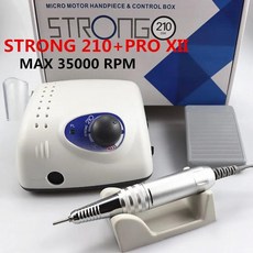 Strong 210 PRO XII 네일 드릴 65W 35000 기계 커터 매니큐어 전기 네일 드릴 밀링 매니큐어 기계 폴란드어, 1개