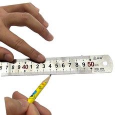 스틸자 50cm 휴대용 정밀 눈금 철재 스틸자 똑템, 1개