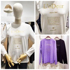 올리비아로렌 메탈 레터링 라운드넥 긴팔 티셔츠 nc청주점 vvbal5s2271