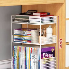 책상밑수납장 식탁 수납함 아래 3단 책장 책상 이동식, F. 흰색 3단 중간 크기 바닥까지 내려오는