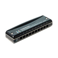 日本製 Suzuki Hammond HA-20 十孔口琴 鋁合金琴身 磷青銅簧片 鍍黑黃銅亮面蓋板, 1個, D,第二孔吸氣改A