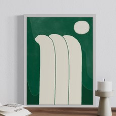 무릉도원 아름다운 시간이 머무른 곳 재물운 산과 폭포수 그림, 달있는 폭포수 WHITE 액자