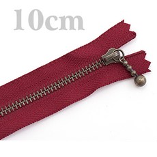 핸디로 YKK지퍼 10cm_고리일체형, 와인, 1개