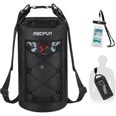 피시펀 방수 드라이백 낚시 가방, 10L, 검은색