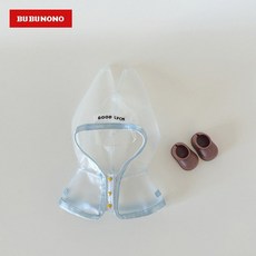 팝마트 라부부 꾸미기 우비 인형옷, 1~3세, 우비+장화(2피스), 브라운 우비세트(인형x)