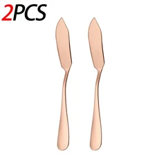 Stainless Steel Butter Knifes Gold Long Cheese Bread Jam Multifunctional Western Tableware Kitchen G, 01 Rose Gold-2Pcs