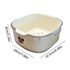 주방 Colanders 그릇 세트 2 층 배수 바구니 음식 분지 싱크 야채 드레이너 과일 세면대, 01 China Mainland, 01 White
