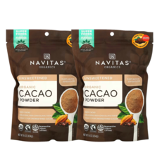 진하고 풍부한 초콜릿 향 100% 유기농 무가당 코코아 카카오 파우더 분말, 454g, 2개