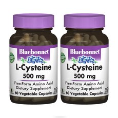 Bluebonnet 左旋半胱胺酸 500mg植物膠囊 無麩質, 60顆, 2罐