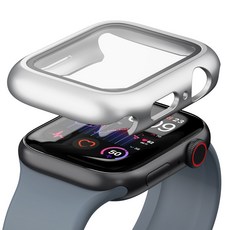 아이엠듀 애플워치 7/8/9세대 하이브리드 풀커버 케이스, 스틸실버