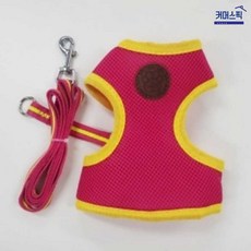 티티펫 에어매쉬 하네스 세트 핑크 M 강아지 가슴줄 산책용 리드줄 커머스픽201