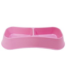 강아지 식기 밥그릇 플라스틱 쌍식기 핑크 라온, 1개, 13408ml