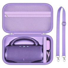 Charge 6 휴대용 블루투스 스피커용 케이스 조절 가능한 어깨 스트랩이 있는 방수 스피커 케이스 충전 액세서리용 포켓이 있는 하드 여행용 보관 홀더(박스만 해당) (레드, 퍼플